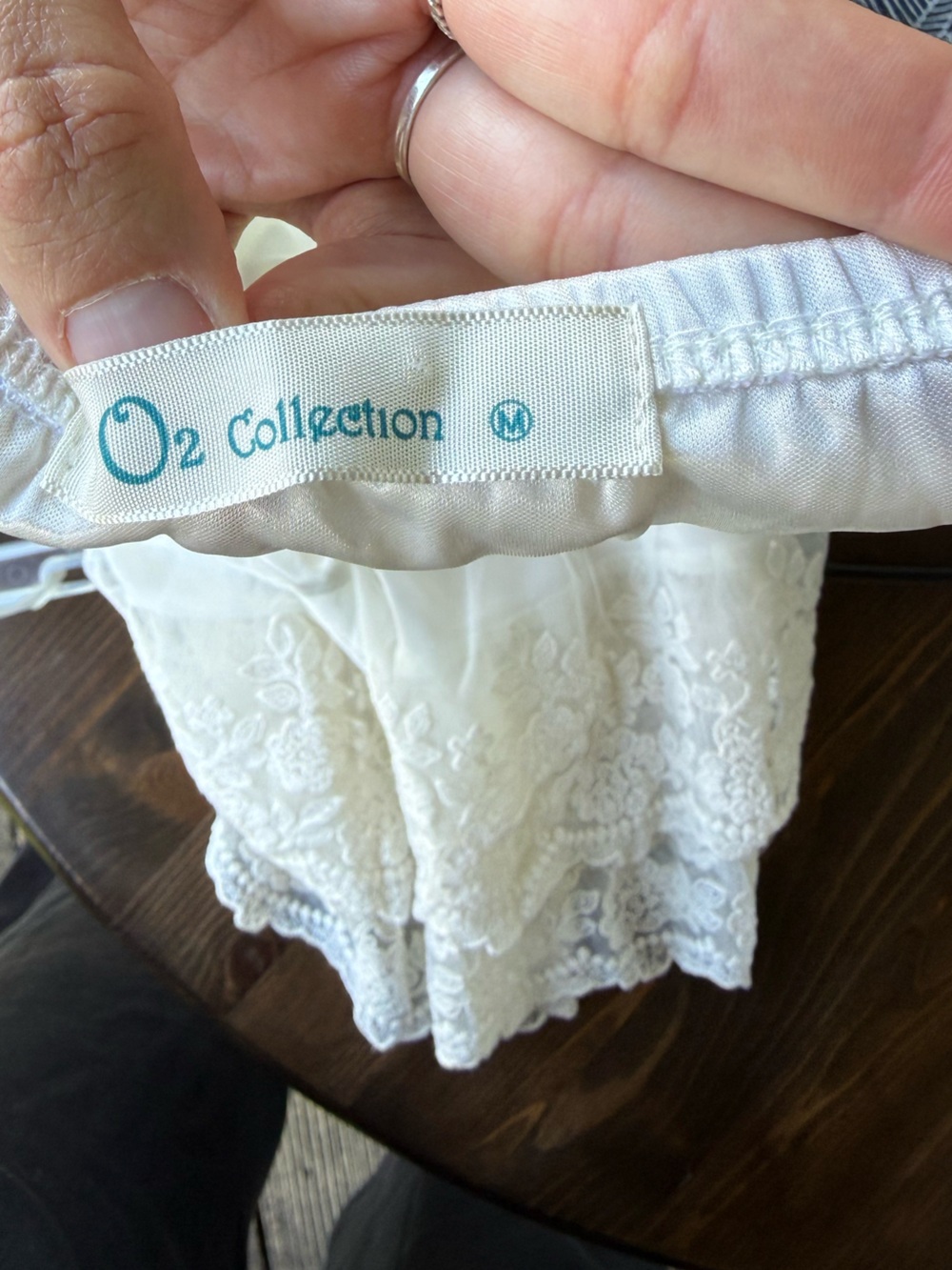Y2K O2 Collection Ivory Skirt Extender Slip Skirt Lace Trim Layering Medium - Picture 4 of 4